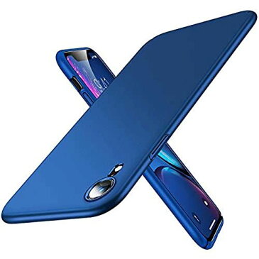 TORRAS iPhone XR ケース 6.1インチ 対応 超薄 PC SGS認証 [ ガラスフィルム付属] 指紋防止 黄ばみなし 擦り傷防止 耐衝撃カバー (ネイビーブルー)[ Wisdom Series] ダークブルー