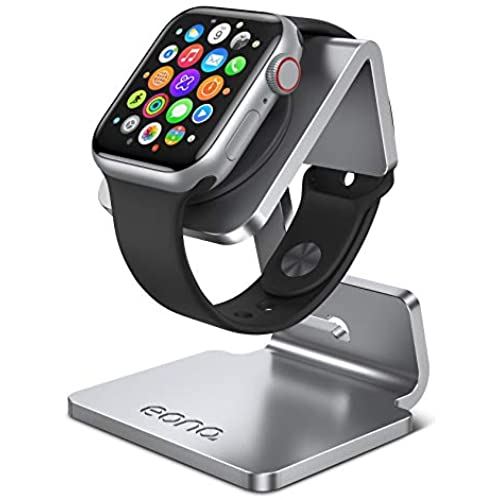 Eono イオーノ - Apple Watch 充電スタンド Series 6 SE 5 4 3 2 1 38mm/40mm/42mm/44mm 全機種対応 アルミ製 アップルウォッチ 充電器 iWatch ... シルバー
