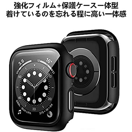 【2021改良モデル】BLYE Apple Watch 用 ケース 44mm 対応 Apple Watch Series6/SE/5/4 PC素材 一体型 強化ガラス アップルウォッチケース 全面保護 ... Series6/SE/5/4 44mm ブラック