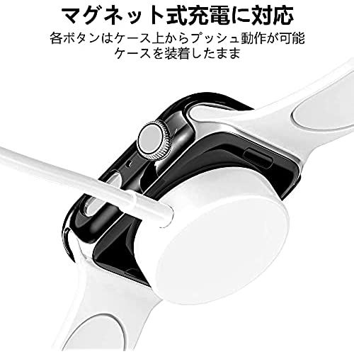 【2021改良モデル】BLYE Apple Watch 用 ケース 44mm 対応 Apple Watch Series6/SE/5/4 PC素材 一体型 強化ガラス アップルウォッチケース 全面保護 ... Series6/SE/5/4 44mm ブラック