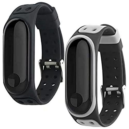 シャオミ スマートウォッチ メンズ T-BLUER Compatible with Xiaomi Mi Band 5/Mi Band 6 Band,Xiaomi Miband 5/6のシリコンカラフルな交換用ストラップ、クラスプフィットネスバンド ... 2PCS01