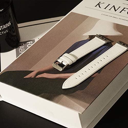 Fullmosa コンパチ Apple Watch バンド ベルト アップルウォッチバンド38mm 40mm Fullmosa apple watch series6/5/4/3/2/1、SEに対応 バンド 本革レザー ... 38mm/40mm ホワイト