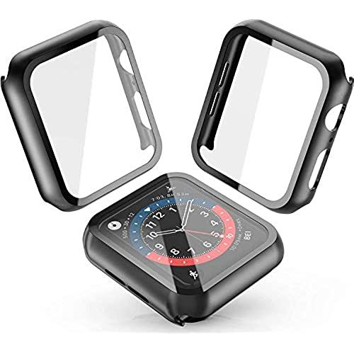 Smilelane【2枚】対応 Apple Watch Series 6 / SE/Series 5 / Series 4 40mm 用 ケース, PC素材強化ガラス保護カバー(ブラック) 2 ブラック Smilelane【2枚】対応 Apple Watch Series 6 / SE/Series 5 / Series 4 40mm 用 ケース, PC素材強化ガラス保護カバー(ブラック) 2 ブラック