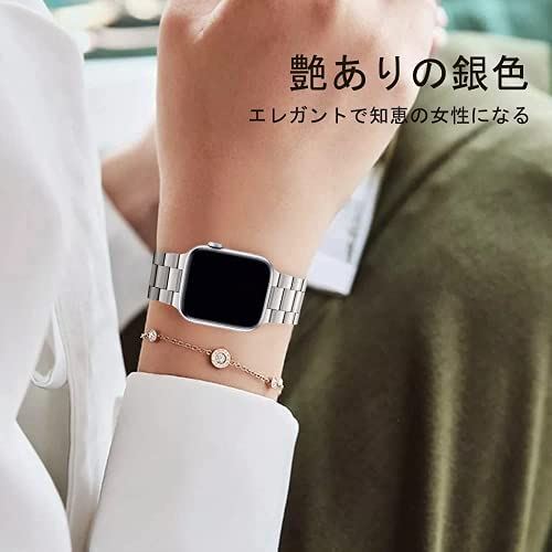 Apple Watch 金属ベルト Evershop 38/40mm ステンレス ベルト ビジネス風 時計バンド 腕時計ストラップ series 1 series 2 series 3 series 4対応 apple ... シルバー