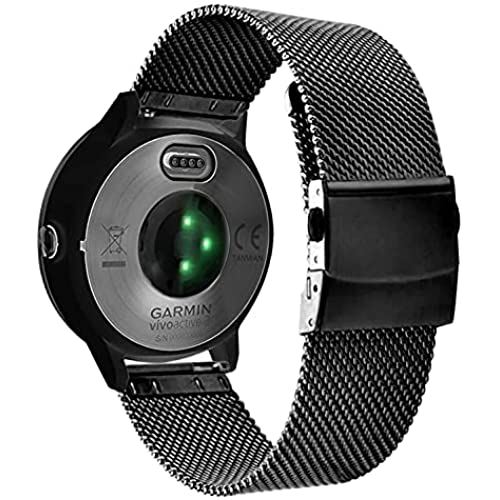 for GARMIN(ガーミン) Vivoactive 3/ Venu Sq バンド用, Ahayo 20mm 高品質メッシュステンレス鋼 クイックリリースウォッチバンド 時計バンド 交換ベルトダブルセーフティクラスプ付き 交換 ストラップ for Garmin Venu/Venu Sq Music (ブラック) for GARMIN(ガーミン) Vivoactive 3/ Venu Sq バンド用, Ahayo 20mm 高品質メッシュステンレス鋼 クイックリリースウォッチバンド 時計バンド 交換ベルトダブルセーフティクラスプ付き 交換 ストラップ for Garmin Venu/Venu Sq Music (ブラック)