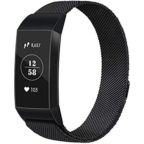 Vancle コンパチブル Fitbit Charge 3 バンド/Charge 4 バンド ミラネーゼループバンド 交換ベルト マグネットロック付き ブラック Vancle コンパチブル Fitbit Charge 3 バンド/Charge 4 バンド ミラネーゼループバンド 交換ベルト マグネットロック付き ブラック