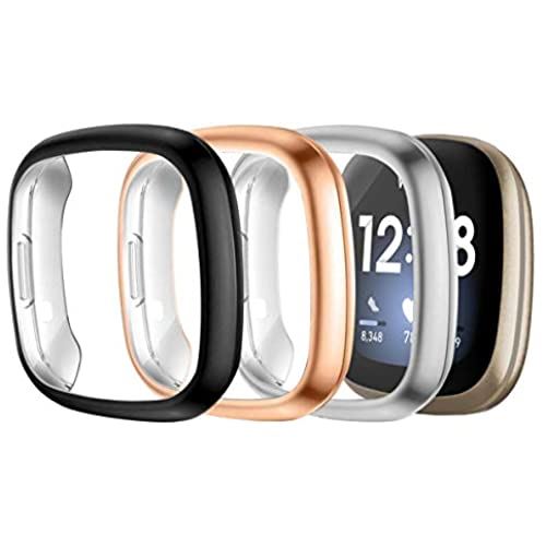 Seltureone 【3個セット】 Fitbit versa 3用ケース Fitbit sense用ケース 保護ケース 保護カバー 柔らかいTPU素材 フルーカバー 高速反応 脱着簡単 耐衝撃性 柔軟性 ブラック+シルバー+ローズゴールド Seltureone 【3個セット】 Fitbit versa 3用ケース Fitbit sense用ケース 保護ケース 保護カバー 柔らかいTPU素材 フルーカバー 高速反応 脱着簡単 耐衝撃性 柔軟性 ブラック+シルバー+ローズゴールド