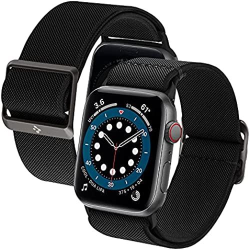 Spigen Apple Watch バンド 40mm 38mm コンパチブル ファブリック ソロループ 一体型 軽量 速乾 スポーツバンド 柔軟 Apple Watch 全Series用 バンド調整可 腕時計 ... 40 / 38mm ブラック
