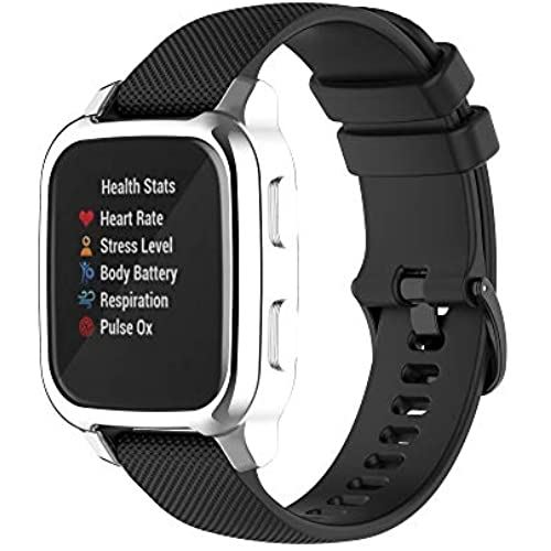 2個 GARMIN(ガーミン) Venu Sq/Venu Sq Music用 ケース メッキTPU製 スクリーンカバー ソフト 全面保護 6色可選 Sooyeeh プロテクターカバー 耐衝撃 薄型 軽量 指紋防止 ... シルバー