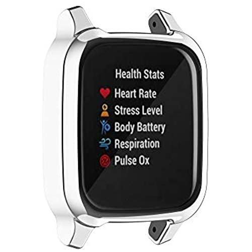 2個 GARMIN(ガーミン) Venu Sq/Venu Sq Music用 ケース メッキTPU製 スクリーンカバー ソフト 全面保護 6色可選 Sooyeeh プロテクターカバー 耐衝撃 薄型 軽量 指紋防止 ... シルバー