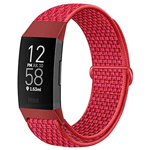 JMIOコンパチブル Fitbit Charge 4 / Fitbit Charge 3 / Charge 3 SEバンドと互換性のあるナイロンループバンド、女性と男性のためのソフトで調整可能な 交換用バンド (チャイナレッド) JMIOコンパチブル Fitbit Charge 4 / Fitbit Charge 3 / Charge 3 SEバンドと互換性のあるナイロンループバンド、女性と男性のためのソフトで調整可能な 交換用バンド (チャイナレッド)