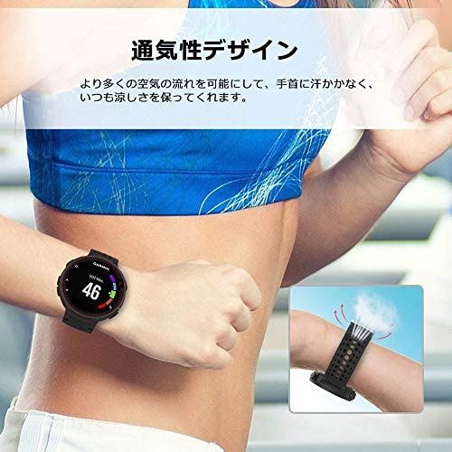 Garmin ForeAthlete 235J バンド - ATiC Garmin ガーミン ForeAthlete/Forerunner 235J/220J/230J/620J/630J/735XTJ /235 Lite ベルト バンド 交換ベルト ソフト 高級 シリコーン製腕時計ストラップ/バンド 交換ベルト 1点セット Black&Mint Green
