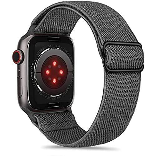 Tasikar弾性スポーツソロループ コンパチブル AppleWatchバンド40mm38mm、ナイロン編組スポーツループ、交換用ベルトApple Watchseシリーズ6/5/4/3/2/1用 (濃い灰色) ダークグレー Tasikar弾性スポーツソロループ コンパチブル AppleWatchバンド40mm38mm、ナイロン編組スポーツループ、交換用ベルトApple Watchseシリーズ6/5/4/3/2/1用 (濃い灰色) ダークグレー