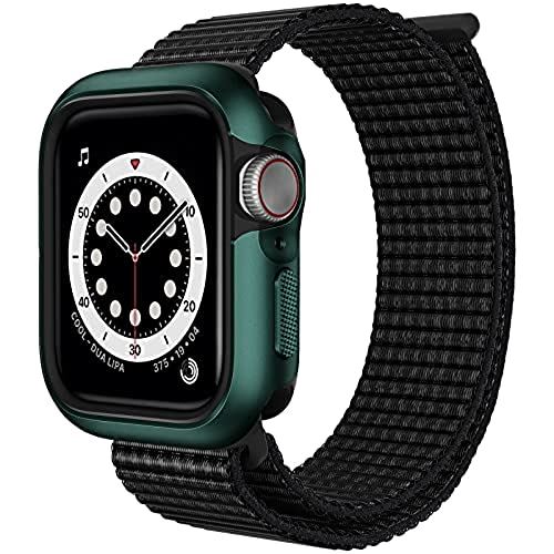 Apple Watch ケース 40mm Apple Watch Series SE/6/5/4対応 バンド付き アップルウォッチ 40mm カバー 360°全面保護 アルミ＋TPU 2重構造 防塵 耐衝撃 傷防止 アップルウォッチケース SUNTAIHO Warriorser シリーズ - インバネスグリーン【2021新型】