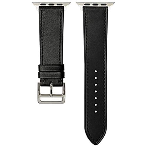 【栃木レザー Apple Watch 専用交換バンド】 Series 1,2,3 (38mm)/ 4,5,6,SE (40mm)用 アップルウォッチ バンド ベルト 本革 レザー 時計ベルト : ブラック(シルバー) / ショート(S): 手首周り 130-160mm対応 【栃木レザー Apple Watch 専用交換バンド】 Series 1,2,3 (38mm)/ 4,5,6,SE (40mm)用 アップルウォッチ バンド ベルト 本革 レザー 時計ベルト : ブラック(シルバー) / ショート(S): 手首周り 130-160mm対応