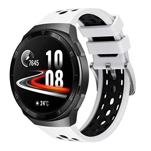 Comtax For HUAWEI Watch GT2e バンド 専用 シリコンバンド 交換ベルト スポーツバンド ファーウェイ ウォッチ Watch GT 2 46mmスマートウォッチ対応 (ホワイト+ ブラック) Comtax For HUAWEI Watch GT2e バンド 専用 シリコンバンド 交換ベルト スポーツバンド ファーウェイ ウォッチ Watch GT 2 46mmスマートウォッチ対応 (ホワイト+ ブラック)