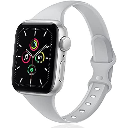 Apple Watch バンド コンパチブル iWatch アップルウォッチバンド, DYKEISS スリム スポーツストラップ 交換ベルト 柔らかいシリコン素材 耐衝撃 防汗 Apple Watch Series SE/6/5/4/3/2/1対応 38mm 40mm 42mm 44mm (42mm / 44mm, グレー) 42mm/44mm Apple Watch バンド コンパチブル iWatch アップルウォッチバンド, DYKEISS スリム スポーツストラップ 交換ベルト 柔らかいシリコン素材 耐衝撃 防汗 Apple Watch Series SE/6/5/4/3/2/1対応 38mm 40mm 42mm 44mm (42mm / 44mm, グレー) 42mm/44mm