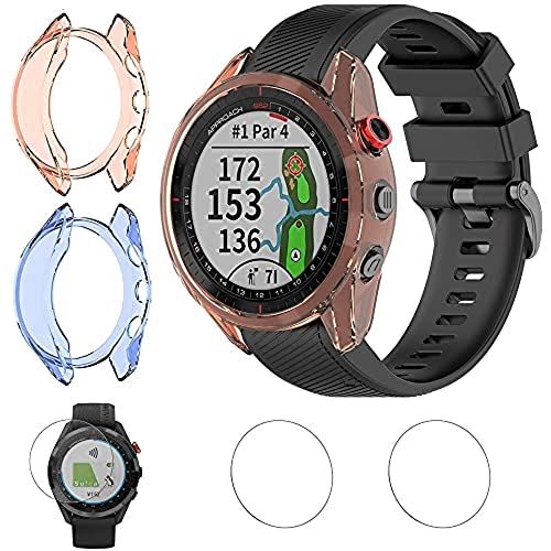 FIVOF2枚保護ケース+2枚液晶保護フィルム対応Garmin(ガーミン) Approach S62専用ケース ガーミン Approach S62 カバー ソフト TPU材質 ぴったり対応 擦り傷防止 軽量 防衝撃 Garmin Approach S62 保護ケース バンパー ブルー+オレンジ FIVOF2枚保護ケース+2枚液晶保護フィルム対応Garmin(ガーミン) Approach S62専用ケース ガーミン Approach S62 カバー ソフト TPU材質 ぴったり対応 擦り傷防止 軽量 防衝撃 Garmin Approach S62 保護ケース バンパー ブルー+オレンジ