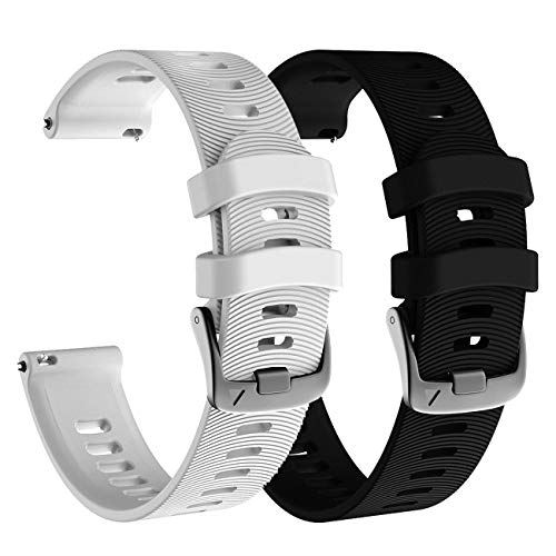 For Garmin時計ストラップ20mm幅for_Garmin Forerunner 645/645 Music / 245/245 Music Vivomove HR Vivoactive 3/3 Music For_GT 1/2スポーツスマートウォッチストラップ ブラック/ホワイト For Garmin時計ストラップ20mm幅for_Garmin Forerunner 645/645 Music / 245/245 Music Vivomove HR Vivoactive 3/3 Music For_GT 1/2スポーツスマートウォッチストラップ ブラック/ホワイト