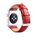 Nywing For apple watch バンド 38mm 42mm 40mm 44mm本革 アップルウォッチバンド iWatchバンド apple watch series 5 4 3 2 1 鰐皮紋様 レザー ... レッド(2)