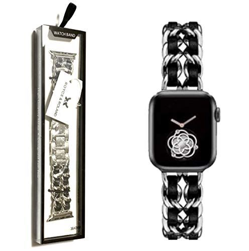 Royce&Roland チェーンブレスレット Apple Watch アップルウォッチ 専用box付_38/40, silver/black