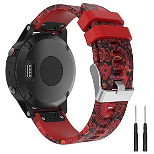 ガーミン GARMIN Approach S62, Fenix 6, ForeAthlete 945用 バンド QuickFit 交換バンド ストラップ 6色可選 Sooyeeh シリコン製 柔らかい スポーツ 交換用ベルト 耐衝撃 防汗(レッド) ガーミン GARMIN Approach S62, Fenix 6, ForeAthlete 945用 バンド QuickFit 交換バンド ストラップ 6色可選 Sooyeeh シリコン製 柔らかい スポーツ 交換用ベルト 耐衝撃 防汗(レッド)