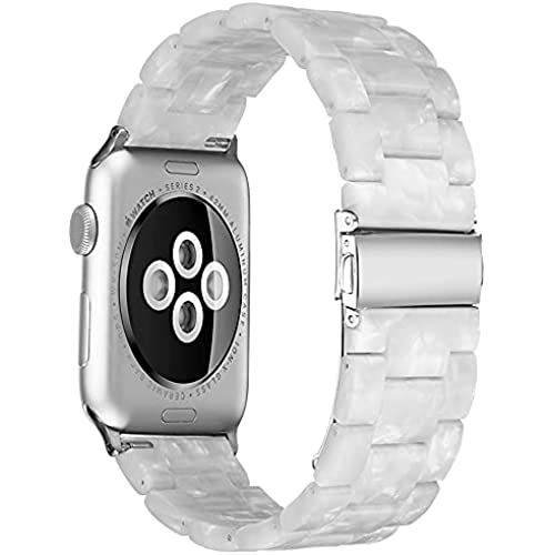 Miimall 対応Apple Watch 1/2/3/4/5/6/SE 樹脂バンド Apple Watch 3 40mm 交換バンド バンド 樹脂材質 ステンレス 調節可能 アップルウォッチ 3 38mm スマート ウォッチ 交換バンド ベルト(真珠色|38mm 40mm) Miimall 対応Apple Watch 1/2/3/4/5/6/SE 樹脂バンド Apple Watch 3 40mm 交換バンド バンド 樹脂材質 ステンレス 調節可能 アップルウォッチ 3 38mm スマート ウォッチ 交換バンド ベルト(真珠色|38mm 40mm)