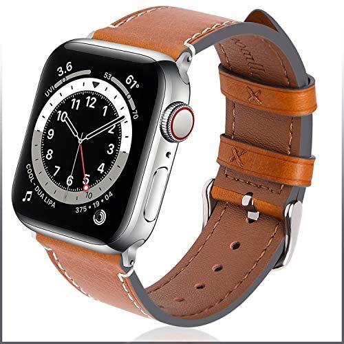 Fullmosa Wax アップルウォッチ バンド レザー apple watch ベルト iwatch バンド 革 appleウォッチ 皮ベルト38mm 40mm 42mm 44mm 腕 時計バンド 本革 アップルうぉっち ... ライトブラウン + シルバー Fullmosa Wax アップルウォッチ バンド レザー apple watch ベルト iwatch バンド 革 appleウォッチ 皮ベルト38mm 40mm 42mm 44mm 腕 時計バンド 本革 アップルうぉっち ... ライトブラウン + シルバー