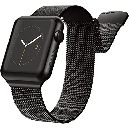 【RAPTIC】 Apple Watch 44mm / 42mm 対応 バンド ステンレス メッシュ ミラネーゼループ × レザー ベルト マグネット 無段階調整 ステンレスバンド [ AppleWatch 44 mm ...