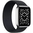 Apple watch バンド アップルウォッチ バンド ブレイデッドソロループ 編組バンド コンパチブル スポーツバンド 交換ベルト 柔らかいシリコーン糸混紡リサイクルヤーン素材 apple watch Series ... 42/44mm-L ブラック(2)