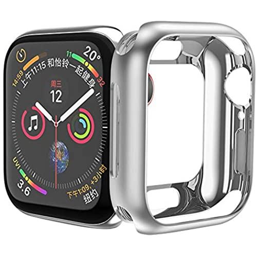 HOCO for Apple Watch Series5/Serie4 ケース 40mm アップルウォッチ5 カバー メッキ TPU ケース 耐衝撃性 超簿 脱着簡単 apple watch 40mm 保護ケース ... シルバー