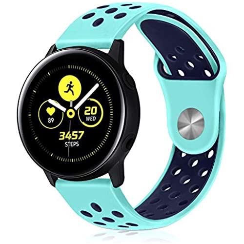 22mm時計バンド Runostrich 柔らかく多空気穴通気性のシリコン スポーツ バンド 取付幅22mm のスマートウォッチと伝統的な腕時計交換用バンド (22mm, グリーンブルー) 22mm時計バンド Runostrich 柔らかく多空気穴通気性のシリコン スポーツ バンド 取付幅22mm のスマートウォッチと伝統的な腕時計交換用バンド (22mm, グリーンブルー)