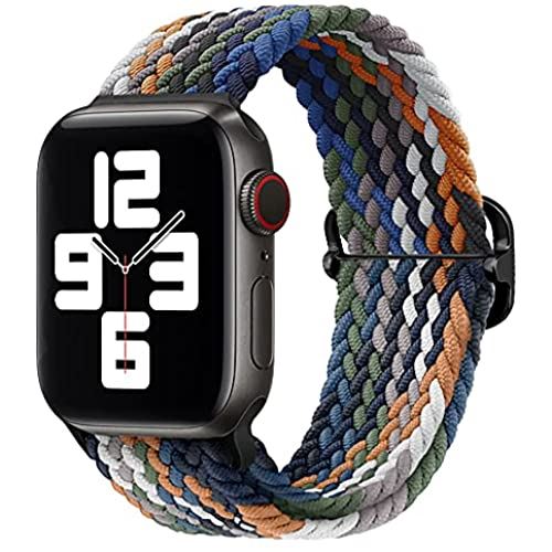 Apple watch バンド アップルウォッチ バンド ソロループ コンパチブル スポーツバンド 交換用バンド シリコーン糸素材 apple watch Series 6/5/4/3/2/1/SE対応 38mm/40mm/42mm/44mm 長さ調節可 手首サイズ130mm-240mm 42/44mm(手首130-240mm) 多色