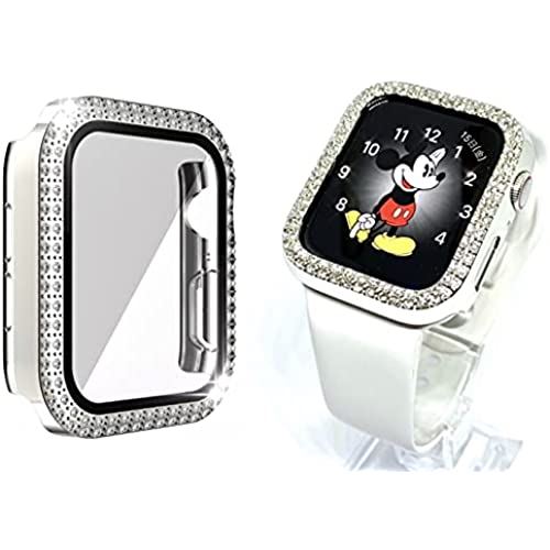 【Royce&Roland】 アップルウォッチ ダイヤカバー シルバー ベゼル ケース Apple Watch シリーズ 保護カバー ガラス 40mm silver glass シルバー/保護カバー付き