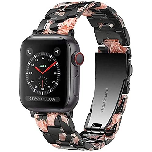 【Daturus】 Apple Watch 樹脂ベルト ステンレス留め金 互換Apple Watch series1/2/3/4/5/6 サイズ38mm/40mm アップルウォッチ ベルト ファッション/カジュアルスタイル アップルウォッチ シリーズ1/2/3/4/5/6対応 apple watch バンド 腕時計ストラップ(黒いバラ) 【Daturus】 Apple Watch 樹脂ベルト ステンレス留め金 互換Apple Watch series1/2/3/4/5/6 サイズ38mm/40mm アップルウォッチ ベルト ファッション/カジュアルスタイル アップルウォッチ シリーズ1/2/3/4/5/6対応 apple watch バンド 腕時計ストラップ(黒いバラ)