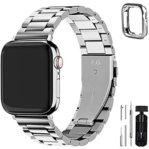 Fullmosa コンパチ Apple Watch バンド42mm/44mm ステンレス, アップルウォッチバンド apple watch series 5 4 3 2 1 バンド iwatch交換バンド ステンレス ... シルバー