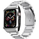 EloBeth Apple Watchバンド 44mm Series 4/5/6/SE ケース付き ステンレススチール iWatch 44mm バンド 保護カバー Apple Watch SE Apple Watch ... シルバー