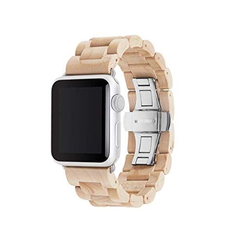 AIYIBENアップルウォッチ木製ストラップ、古典的なリストバンド木製のブレスレットストラップ、アップルiWatchの環境にやさしいパッド付きストラップのフルレンジに適しています (メープル-42mm) メープル---42mm AIYIBENアップルウォッチ木製ストラップ、古典的なリストバンド木製のブレスレットストラップ、アップルiWatchの環境にやさしいパッド付きストラップのフルレンジに適しています (メープル-42mm) メープル---42mm