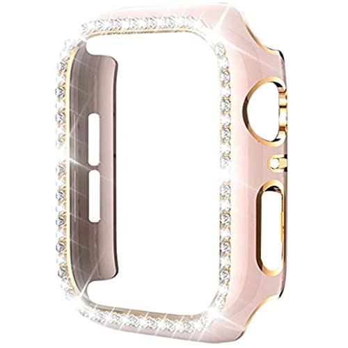 Miimall 対応Apple Watch1/2/3 保護ケース アップルウォッチ 42mm 専用カバー 傷防止 ラインストーン お洒落 キラキラ 超簿軽量 装着簡単 PC材質 Apple Watch 3 保護バンパー(42mm|縁:ゴードルxピンク) Miimall 対応Apple Watch1/2/3 保護ケース アップルウォッチ 42mm 専用カバー 傷防止 ラインストーン お洒落 キラキラ 超簿軽量 装着簡単 PC材質 Apple Watch 3 保護バンパー(42mm|縁:ゴードルxピンク)