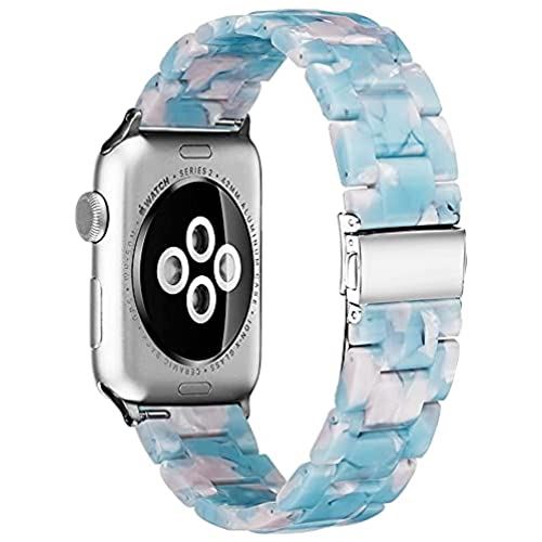 Miimall 対応Apple Watch 1/2/3/4/5/6/SE 樹脂バンド Apple Watch 3 40mm 交換バンド バンド 樹脂材質 ステンレス 調節可能 アップルウォッチ 3 38mm スマート ウォッチ 交換バンド ベルト(スカイブルー|38mm 40mm) Miimall 対応Apple Watch 1/2/3/4/5/6/SE 樹脂バンド Apple Watch 3 40mm 交換バンド バンド 樹脂材質 ステンレス 調節可能 アップルウォッチ 3 38mm スマート ウォッチ 交換バンド ベルト(スカイブルー|38mm 40mm)