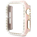 Miimall 対応Apple Watch4/5/6/SE 保護ケース 44mm アップルウォッチ 4 専用カバー 傷防止 ラインストーン お洒落 キラキラ 超簿軽量 装着簡単 PC材質 Apple Watch 6 SE 保護バンパー(44mm|縁:ゴードルxピンク)(2)