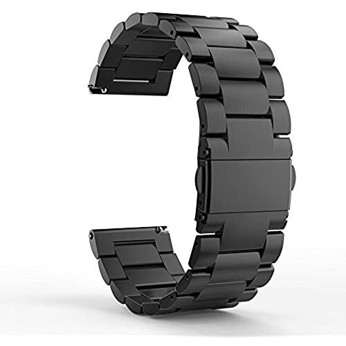 PowerWatch 2 バンド, Lamshaw ステンレス メタル ベルト 交換バンド 対応 PowerWatch 2 スマートウォッチ (ブラック)