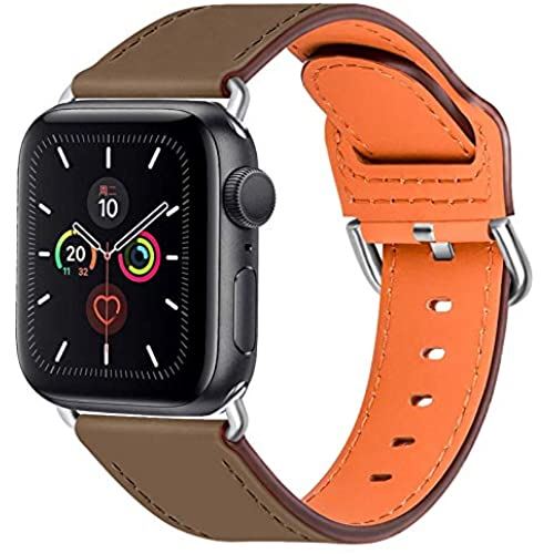 コンパチブル アップルウォッチ バンド 38mm 40mm 42mm 44mm、apple watch バンド、アップルウォッチストラップ交換用革ベルト、ビジネス、シンプルさ、ファッション、iwatch series ... ダークグレー/銀 コンパチブル アップルウォッチ バンド 38mm 40mm 42mm 44mm、apple watch バンド、アップルウォッチストラップ交換用革ベルト、ビジネス、シンプルさ、ファッション、iwatch series ... ダークグレー/銀