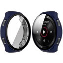 Miimall【PCケース+フイルム 2イン1】対応Huawei Watch GT2e 46mm ケース（スクラブ） ファーウェイ ウォッチ GT2e カバー シート シンプル 強化ガラス 高透明 PC材質 擦り傷防止 防衝撃 保護カバー フイルム(ブルー)