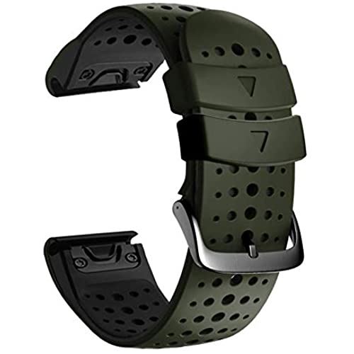 Ahayo QuickFit 22mm 替えバンド for GARMIN(ガーミン) Instinct バンド 留め金具の多空気穴通気性 シリコン スポーツ バンド アップ対応GARMIN(ガーミン) Fenix ... グリーンブラック Ahayo QuickFit 22mm 替えバンド for GARMIN(ガーミン) Instinct バンド 留め金具の多空気穴通気性 シリコン スポーツ バンド アップ対応GARMIN(ガーミン) Fenix ... グリーンブラック