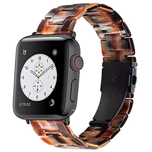 【Daturus】 Apple Watch 樹脂ベルト ステンレス留め金 互換Apple Watch series1/2/3/4/5/6 サイズ42mm/44mm アップルウォッチ ベルト ファッション/カジュアルスタイル アップルウォッチ シリーズ1/2/3/4/5/6対応 時計バンド apple watch バンド (チョコレート色)
