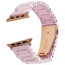 MaKTechセラミックストラップためにアップルウォッチ、贅沢な3列リンクのと互換性があるApple Watch Series 6/SE/5/4/3 (44mm/42mm,ピンク)(2)