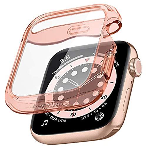 Spigen Apple Watch ケース 40mm 全透明 全面 クリア 耐衝撃 画面 一体型 カバー 落下 衝撃 吸収 TPU PC 薄型 SE/Series 6 / Series 5 / series 4 対応 ウルトラ・ハイブリッド ACS01840 (ローズ・クリスタル)