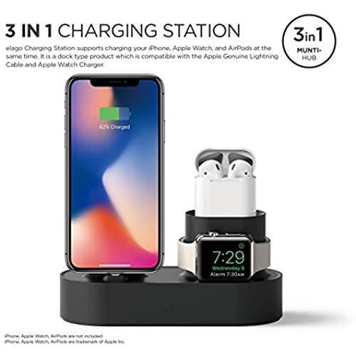 ��elago�� iPhone Apple Watch AirPods ������� ���ꥳ�� ���ť������ ���� �����֥� �Τ� �б� ���ťɥå� ��� ���졼�ɥ� �ۥ���� Charging Hub [ �����ե��� ... �֥�å�