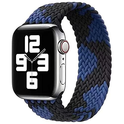 Apple watch バンド アップルウォッチ バンド ブレイデッドソロループ 編組バンド コンパチブル スポーツバンド 交換ベルト 柔らかいシリコーン糸混紡リサイクルヤーン素材 apple watch Series ... 38/40mm-S ブラック&ブルー Apple watch バンド アップルウォッチ バンド ブレイデッドソロループ 編組バンド コンパチブル スポーツバンド 交換ベルト 柔らかいシリコーン糸混紡リサイクルヤーン素材 apple watch Series ... 38/40mm-S ブラック&ブルー